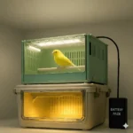 Illuminazione LED USB per trasportini avicoli SeasonGenerator con canarino in esposizione