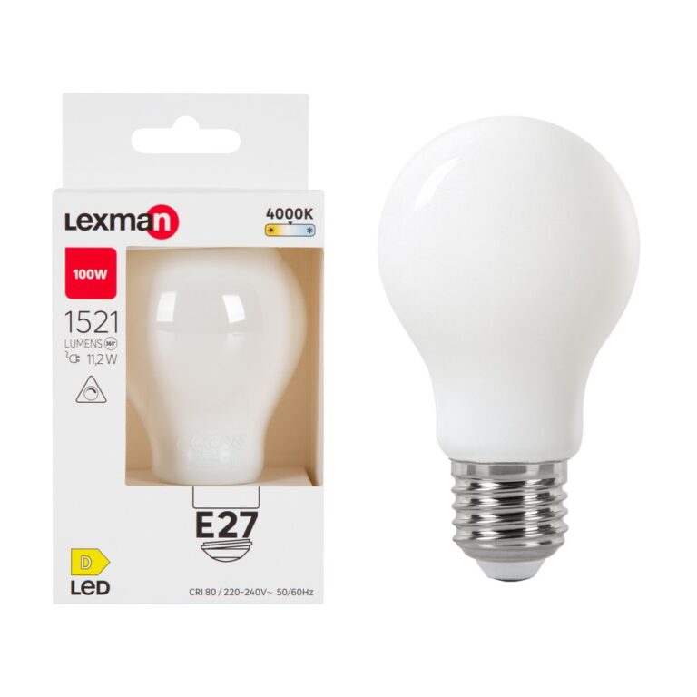 LED-Lampe Lexman 11 W E27 opal, Naturweiß 4000 K